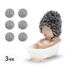 OON 목욕하는 수세미 거치대 + 철 수세미 6p, 3세트