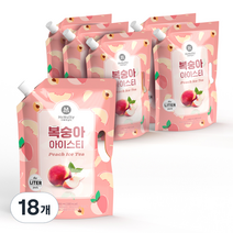 맥널티커피 복숭아 아이스티 대용량 파우치, 1L, 18개