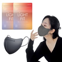 필나인 라이트핏 2D KF94 보건용 컬러 마스크 중형 KF94, 시크그레이, 2개, 25개입