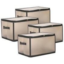 디오셀 접이식 깔끔정리 수납박스 30L, 블랙, 4개