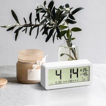 코비 무소음 LCD 멀티 알람 디지털 탁상시계, 화이트