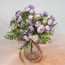 조화 라넌큐러스 + 화병 세트, 퍼플, 1세트