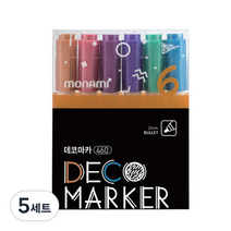모나미 데코마카 460 메탈 세트, 6색, 5세트