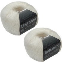 라나가또 실크 모헤어 뜨개실 2p, 6027 화이트아이보리, 212m