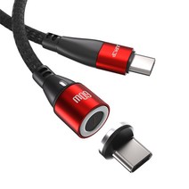 주파집 C타입 6in1 4세대 PD 60W 마그네틱 고속충전 멀티 케이블, 2m, 1개, 레드