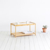하우스레시피 모리노키 뱀부 와이드 유리 협탁, 내츄럴