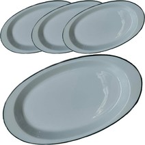 Porvasal 디저트 브런치 오발 플레이트 28 x 15 cm, 그린, 플레이트 4p