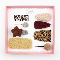 채니봉봉 여아용 호피 헤어핀 선물세트