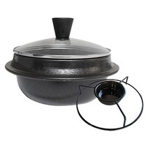 도깨비 가마솥 20cm 5~6인용 + 안전받침대 세트, 블랙