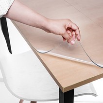 두꺼운 PVC 유리대용 투명매트 1mm, 투명, 120 x 110cm