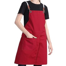 CareFree 다용도 앞트임 바리스타 앞치마 BS-001, 레드, 1개