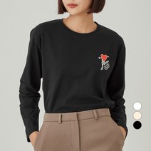 ELLE PARIS 여성 릴렉스핏 긴팔 그래픽 티셔츠