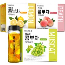 더존건강 더조은 콤부차 레몬 30p + 복숭아 30p + 샤인머스캣 30p + 전용보틀 500ml 세트, 30개입, 1세트