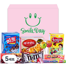 간식팩토리 핑크 스마일 간식 과자선물세트, 과자 8종, 5세트