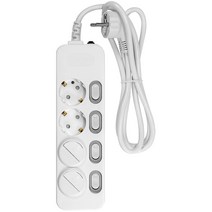 써지오 스위치 개별 멀티탭 4구 DH-1648-MT + 안전커버 2개, 2m, 1개