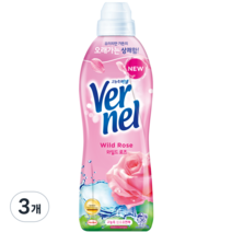 버넬 섬유유연제 와일드 로즈 본품, 3개, 900ml