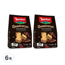 로아커 웨하스 콰드라티니 다크초콜릿, 250g, 6개