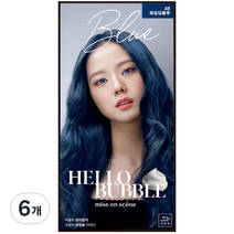 미쟝센 올뉴 헬로버블 염모제, 4B 웨일딥블루, 6개