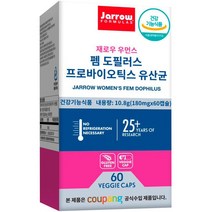 [쿠팡수입] 재로우 우먼스 펨 도필러스 프로바이오틱스 유산균, 60정, 1개