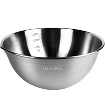 야채 과일 세척볼 스텐 베이킹 계량가능 올스텐 믹싱볼, 실버