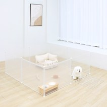펫초이스 반려동물 대형 투명 울타리 철망문 세트, 혼합색상