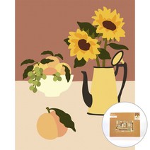 아트조이 DIY 명화그리기 복이 넘치는 복숭아와 해바라기 40 x 50 cm, 혼합색상