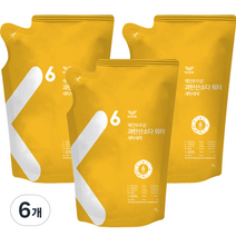 레인보우샵 과탄산소다 워터 세탁세제 리필, 1L, 6개