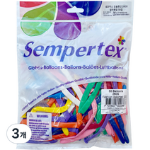 셈퍼텍스 요술풍선 일반혼합 5 x 150 cm 50p, 혼합색상, 3개