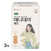 디펜드 여성용 애니데이 요실금 패드 중용량, 24개입, 3개