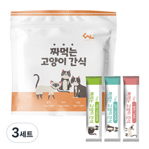 씨엔앨라이프 짜먹는 고양이 간식 15g, 참치10p + 연어10p + 닭고기10p, 3세트