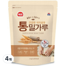 사조 통밀가루, 1kg, 4개