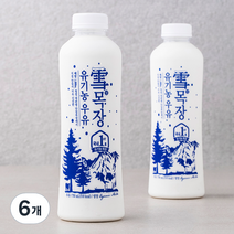 설목장 유기농 우유, 6개, 750ml