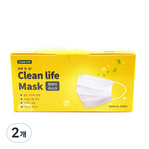 클린라이프 원데이 마스크 대형 화이트 대형, 50개입, 2개