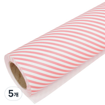 솔로몬샵 심플라인 종이롤 포장지 대, 핑크, 5개