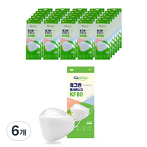 휴그린 황사마스크 중형 KF80, 50개입, 6개, 흰색