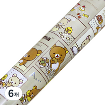 리락쿠마 증착롤 포장지 대 53cm x 12m, 베이지, 6개