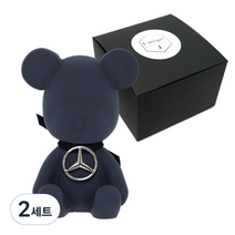 라띠크제이 엠블럼 베어 차량용 방향제 벤츠 블랙 + 리필 베이비파우더 5ml, 2세트