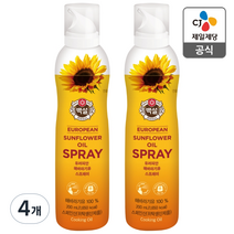 백설 유러피안 해바라기유 오일 스프레이, 4개, 200ml