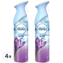 페브리즈 에어 봄의소생 스프레이형 실내 탈취제, 275g, 4개