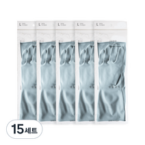 생활공작소 라텍스 고무장갑 일반형 양손 세트, 파스텔블루, 대(L), 15세트