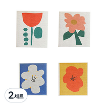 수아레뜨 셀룰로오스 플라워 패턴 행주 4종 세트, 2세트