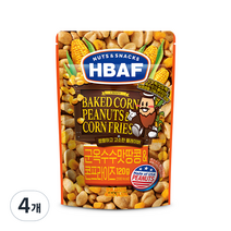 HBAF 넛츠 앤 스낵스 군옥수수맛 땅콩 앤 콘프라이즈, 4개, 120g