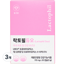 락토필듀오 여성용 유렉스 프로바이오틱스 질 유산균 5.1g, 30정, 3개