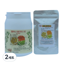 팝플러스 식용 구연산 1kg + 분말 비타민C 100g + 양면 스푼 세트, 2세트