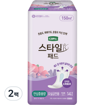 디펜드 여성용 NEW 스타일 요실금 와이드 안심중용량 패드, 14개입, 2개