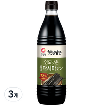 청정원 햇살담은 염도낮춘 발효다시마 간장, 3개, 840ml