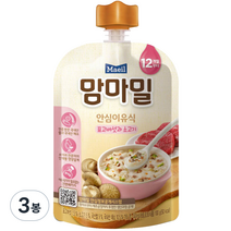 매일유업 맘마밀 안심이유식, 표고버섯과 소고기, 100g, 3개