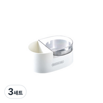 크로닉401 뚜껑 부착형 벽걸이 재떨이 + 스티커, 화이트 + 투명, 3세트