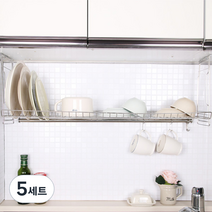 해피홈 부착식씽크선반800 + 싱크롤선반6롤 오렌지, 5세트