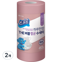 스카트 THE 버블 수세미, 로즈핑크, 40매입, 2개